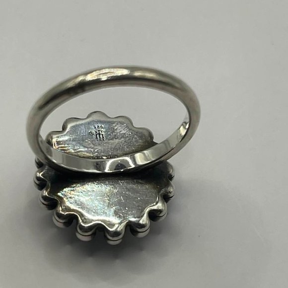 James Avery Retired Design Large Oval Turquoise Santorini Silver Ring - Picture 13 of 16